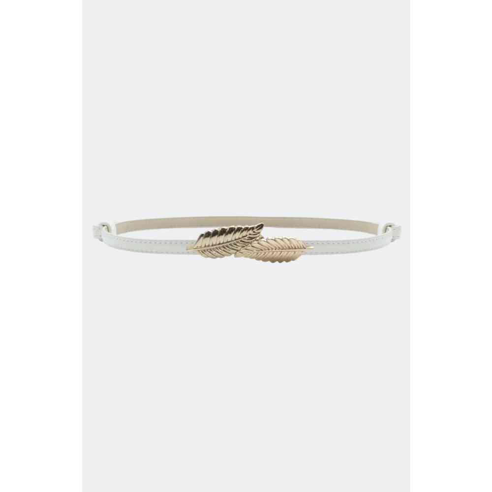 Voodoo Vixen - Double Leaf Buckle Skinny TaillengÃ¼rtel - WeiÃŸ